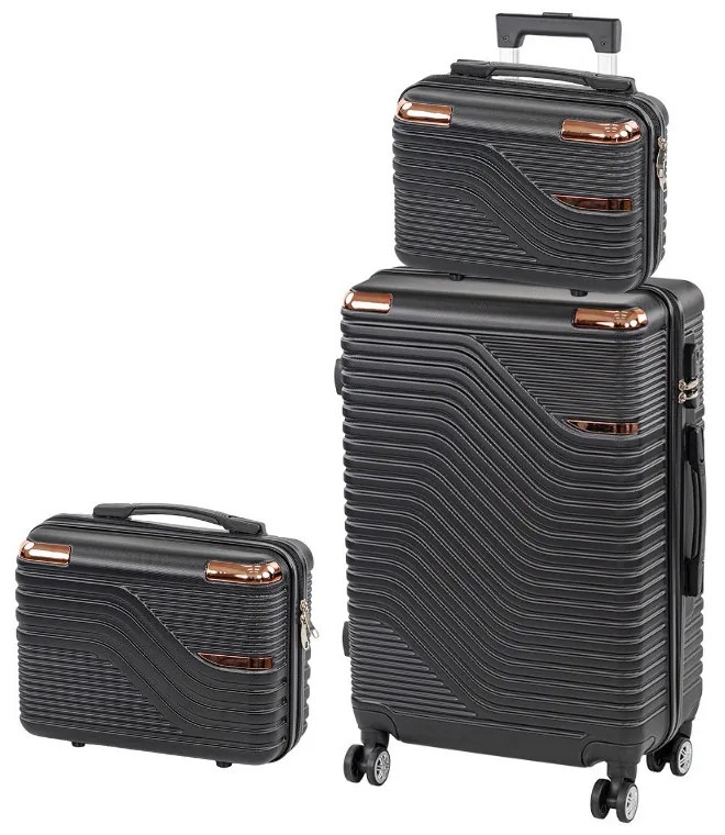 TraveLux Urban XIII gurulós bőrönd szett fekete