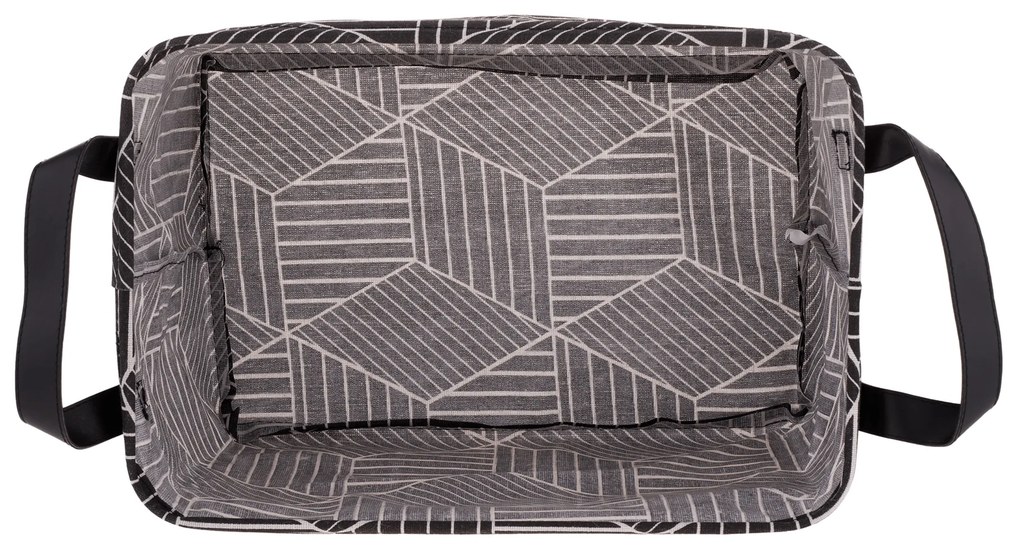 TEMPO-KONDELA YARA, coşuri din stofă cu mânere, set de 3 buc., negru / model