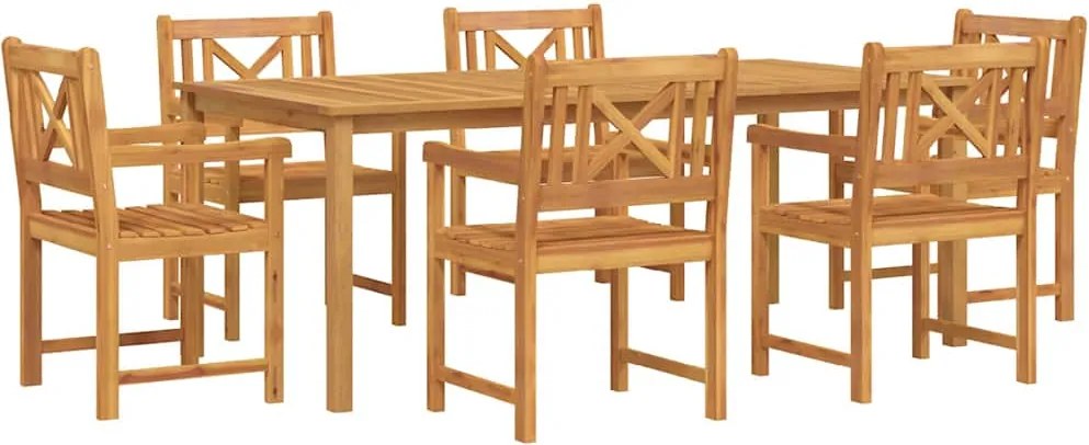 vidaXL Set de masă pentru grădină 7 pcs Maro Lemn Solid de Acacia