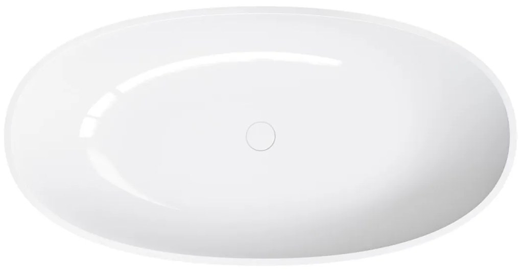 Omnires Shell M+ cada freestanding 148x75 cm ovala alb SHELL148WWBP