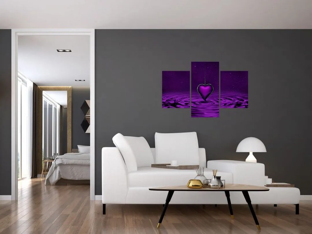 Tablou ci inima violetă (90x60 cm)