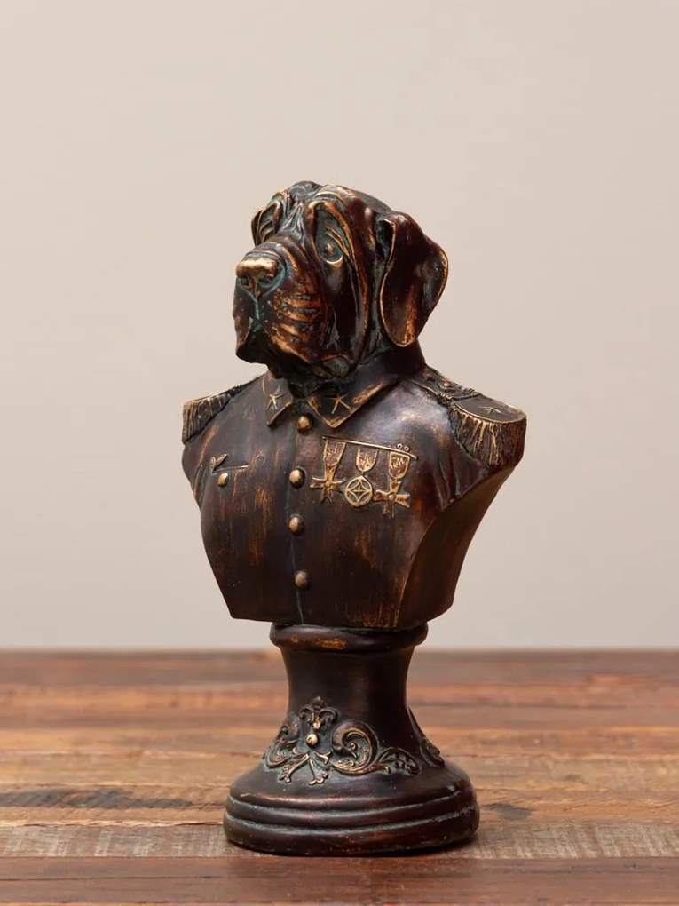 Statuie decorativa bust câine din rășină, H24,5 cm, "Dogporal"