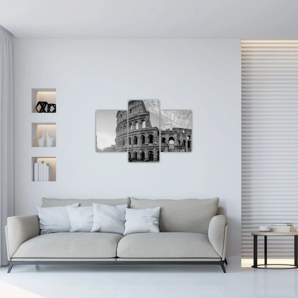 Tablou - Colosseum din Roma, alb-negru (90x60 cm)
