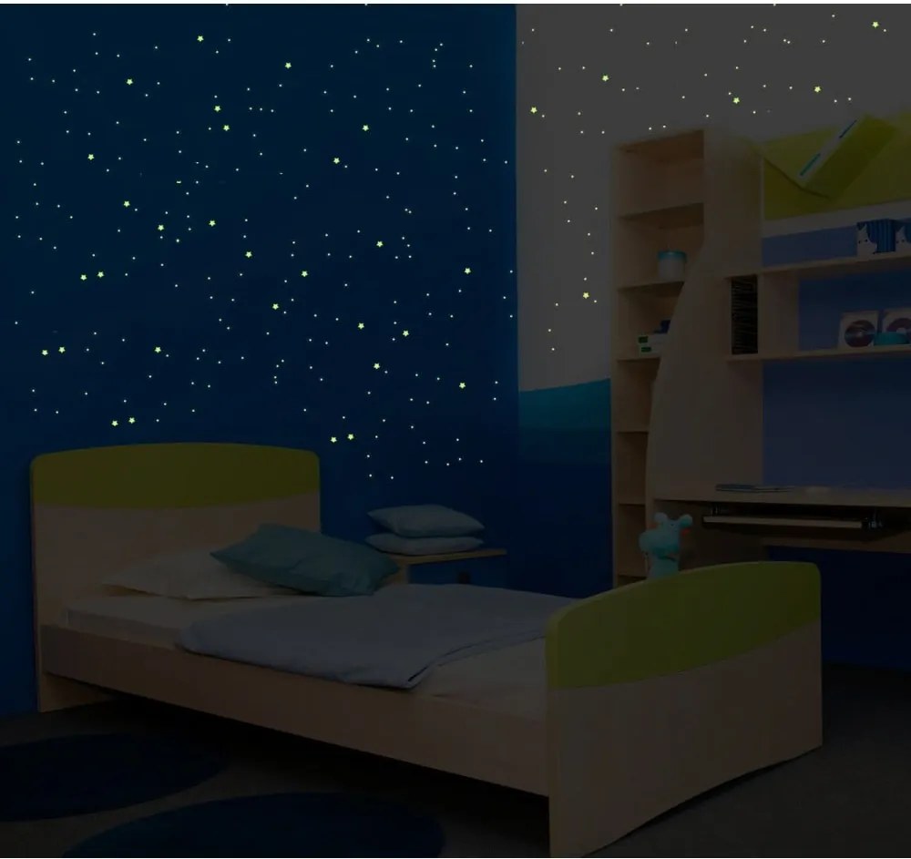 Set autocolante fosforescente de perete Ambiance Milky Way, 240 buc.