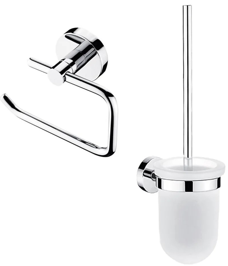 Perie de toaletă de perete și suport de hârtie igienică NIMCO UN set-94WN-26 UNIX crom
