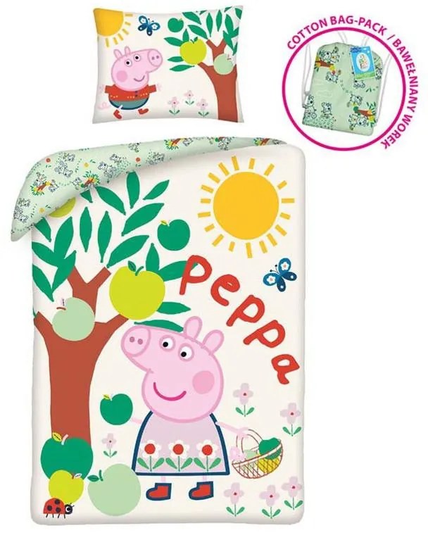Purcelușa Peppa Tree Husă de pat 140×200cm, 70×90 cm