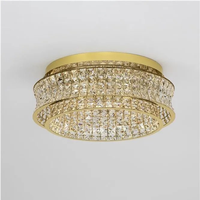 Lustra aplicata LED auriu, cristale sticla CELYSIA 60cm