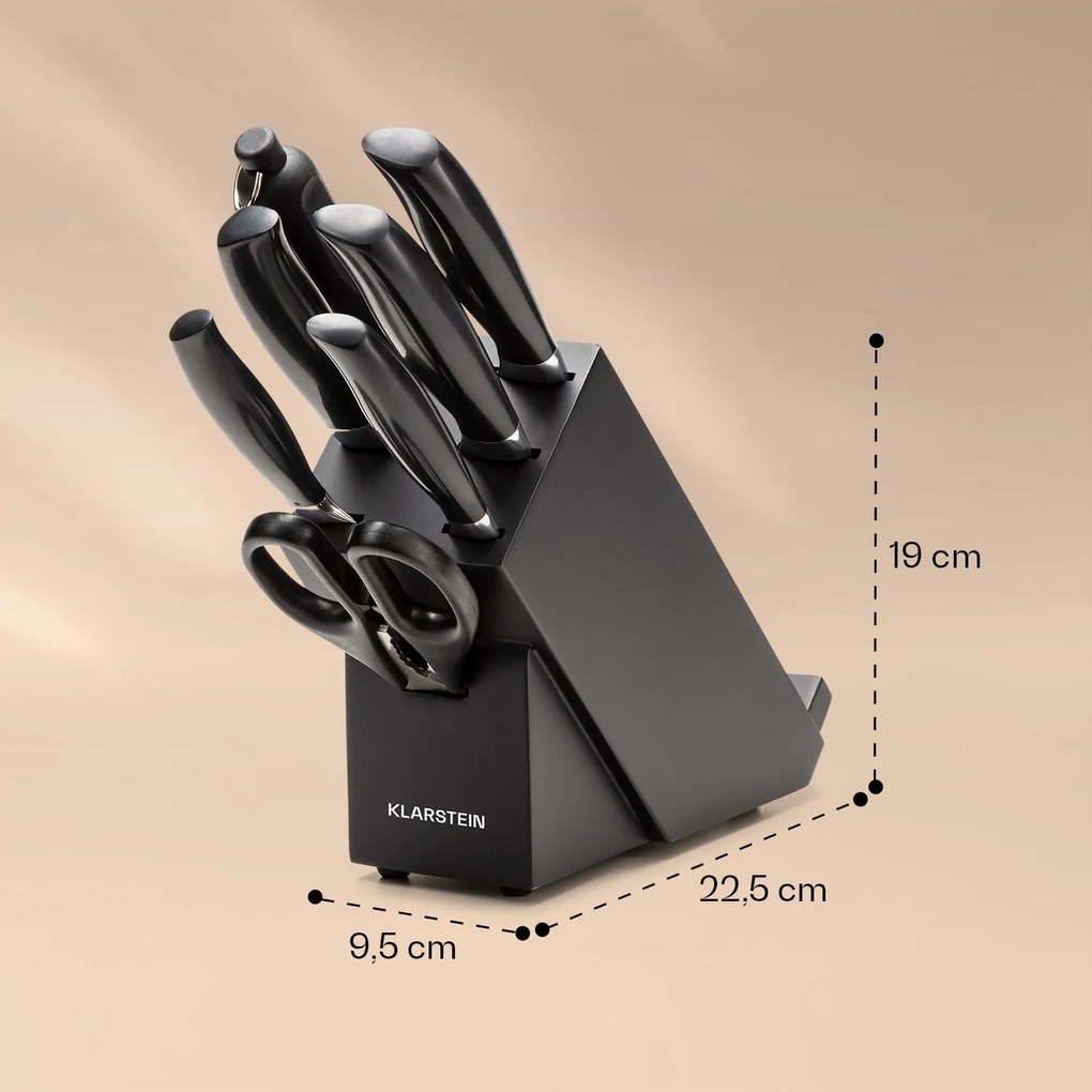 Katsu, set de cuțite din 8 piese, 5 cuțite, 1 pilă de cuțite, 1 foarfecă universală, suport pentru iPad