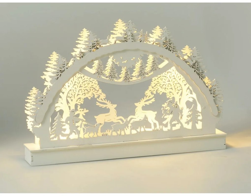 Decorațiuni LED de Crăciun Pădurea de iarnă,29x4,5x19 cm, 6 LED-uri, alb cald