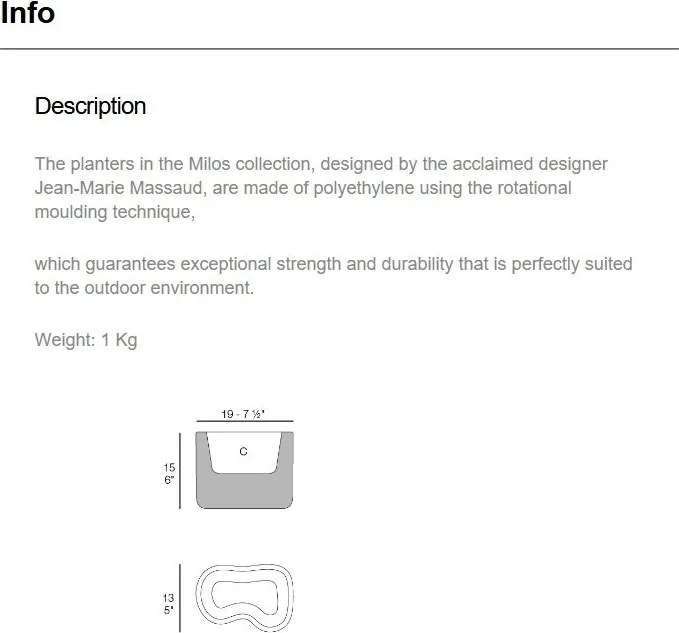 Ghiveci plante design decorativ modern exterior/interior MILOS NANO II