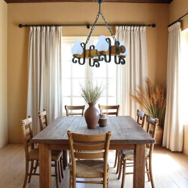 Lustră pe lanț Brilagi RUSTIC 4xE14/40W/230V fag