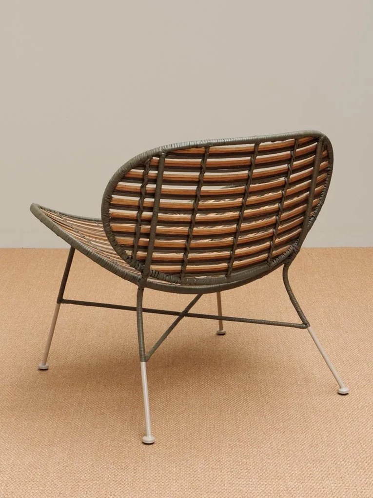 Scaun dining multicolor din rattan Santaï
