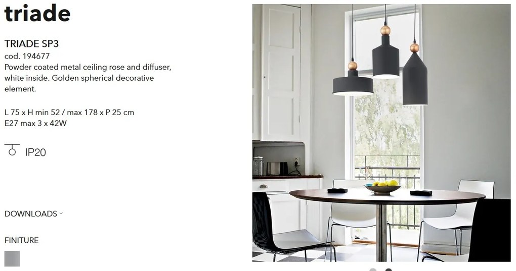Lustra cu 3 pendule design modern TRIADE SP3 194677