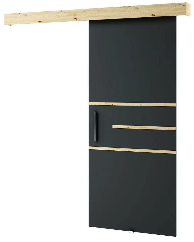 Zondo Uși culisante Lovella (stejar artisan + negru mat). 1043553