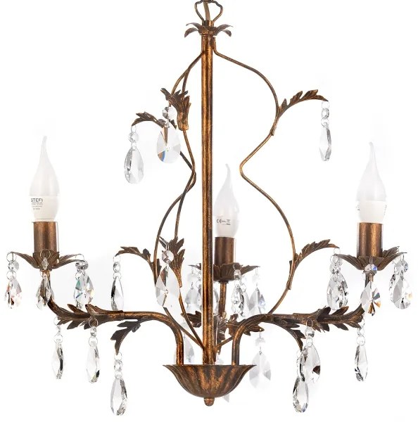 Lustră pe lanț TERESA 3xE14/6W/230V bronz ONLI