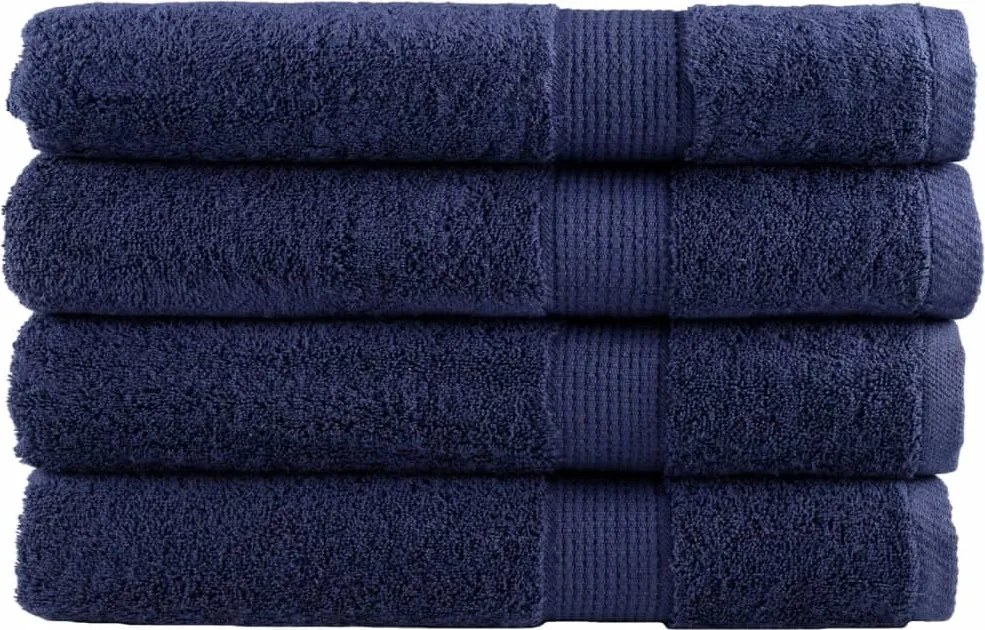 vidaXL Prosoape premium, SOLUND 4 buc bleumarin 100x200cm 600gsm