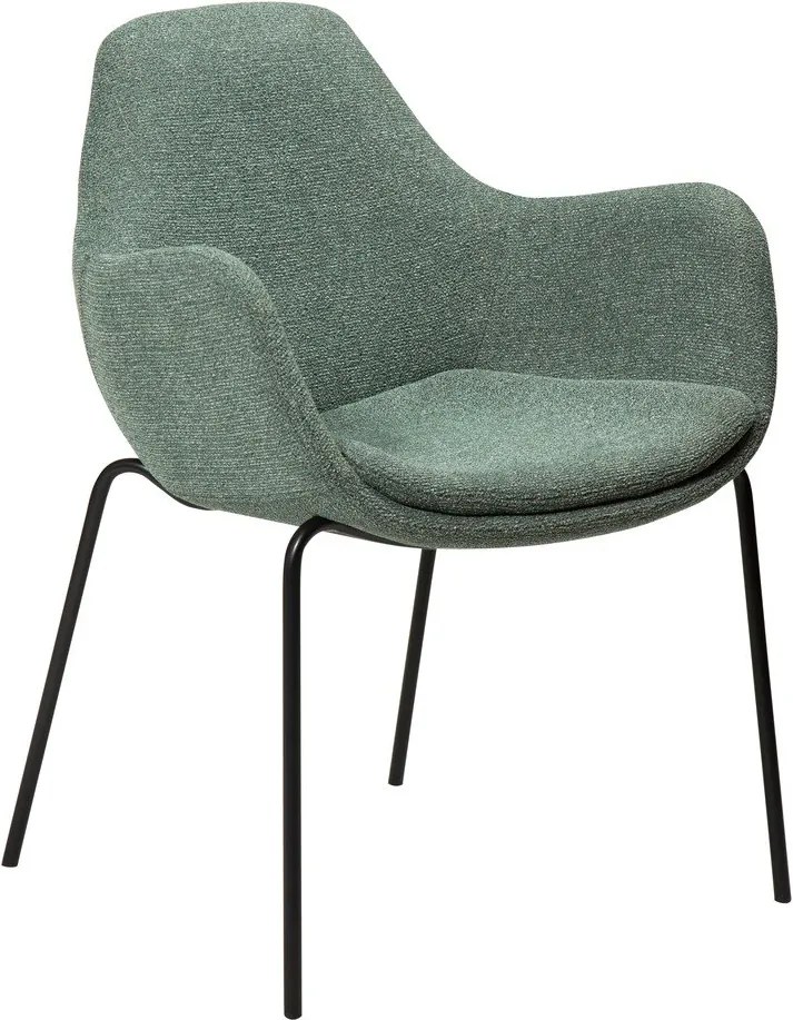 Fotoliu verde deschis cu tapițerie din țesătură bouclé Zimmer – DAN-FORM Denmark