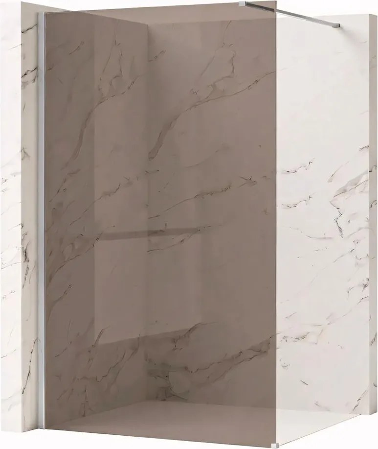 Paravan de dus fumuriu Rea Flexi Brown 100 cm crom