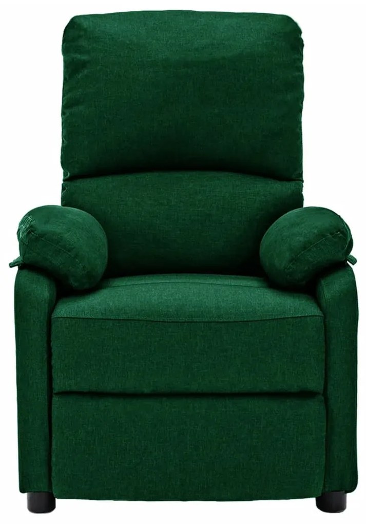 324075 vidaXL Fotoliu rabatabil, verde închis, material textil
