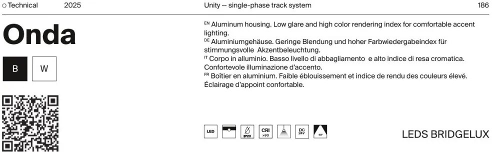 Spot LED, accesoriu pentru sinele monofazate Unity, ONDA 3000K negru