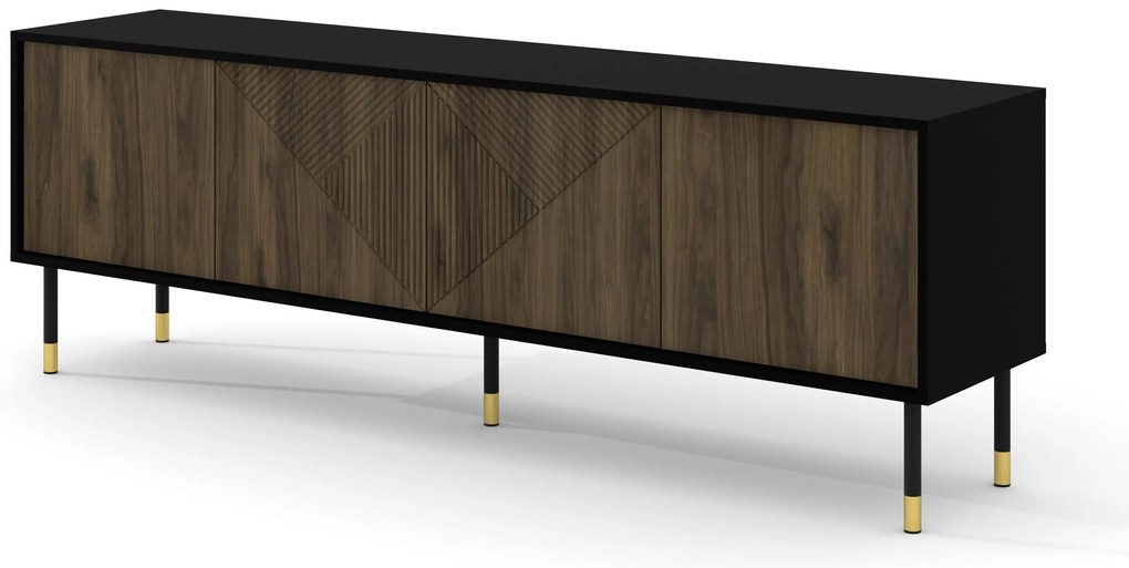 Masă TV 4D 180 Wenty (Negru + Nuc pacific + Auriu). 1125161