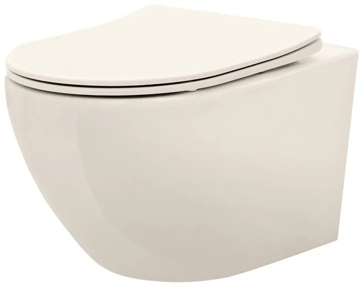Vas WC suspendabil REA Carlo Mini Rimless Ecru
