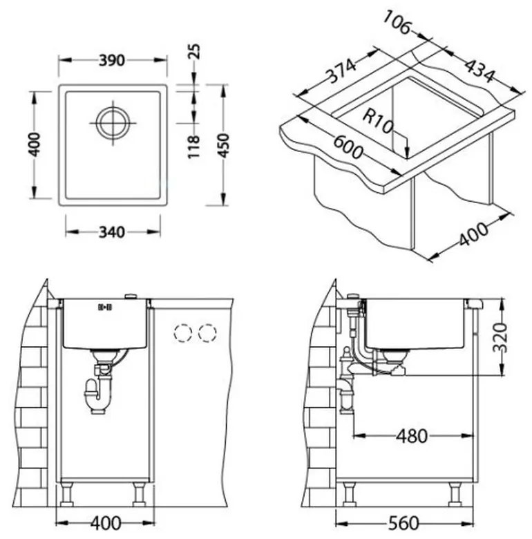 Chiuveta bucatarie inox culoare aurie Alveus Monarch Quadrix 20 Auriu