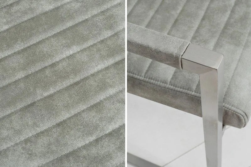 Set 2 scaune cu brate Loft stone gri/ argintiu