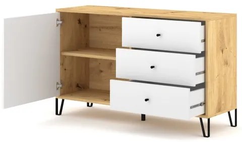 Comodă SULA stejar artisan/alb