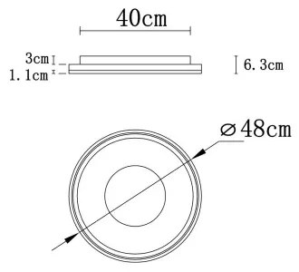 Plafonieră LED dimabilă Globo 48558-48 EILA LED/48W/230V d. 48 cm + telecomandă