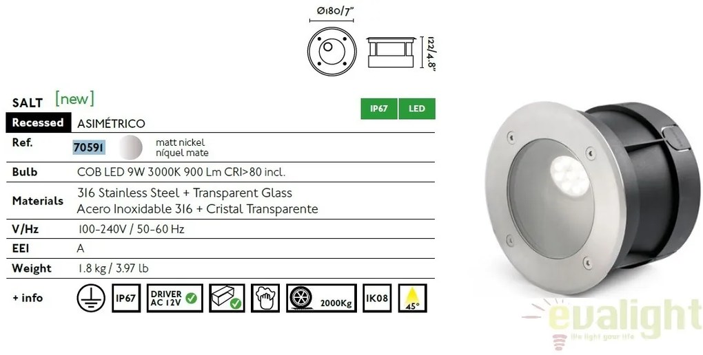 SPOT LED INCASTRABIL DE EXTERIOR SALT 70591