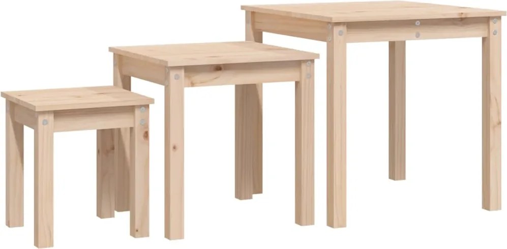 vidaXL Mese suprapuse, 3 buc., lemn masiv de pin