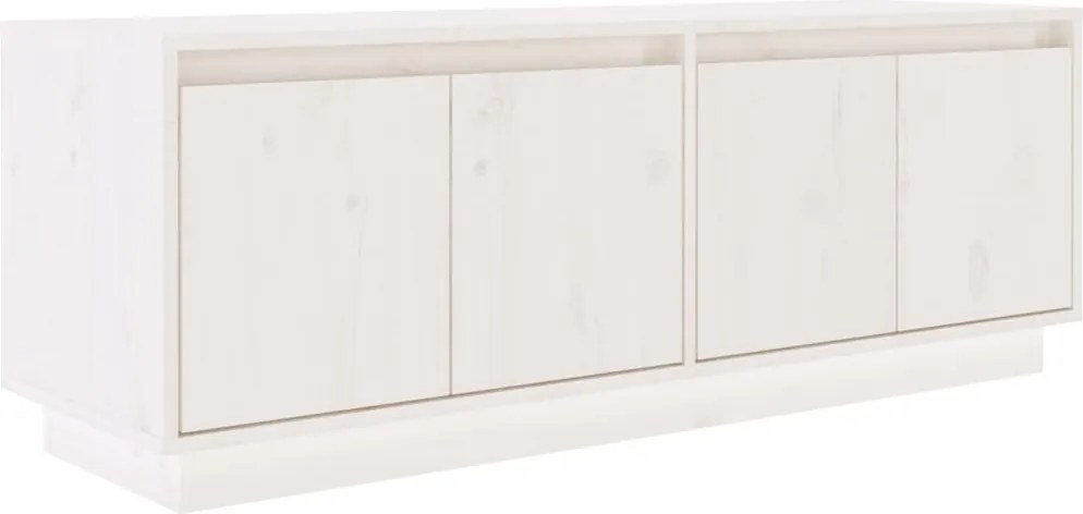 vidaXL Comodă TV, alb, 110x34x40 cm, lemn masiv de pin