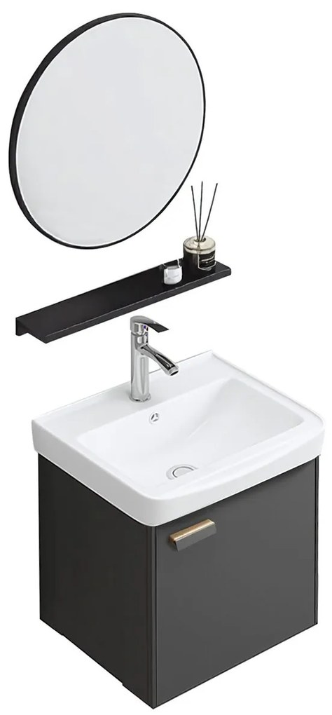 Set mobilier de baie cu lavoar Molly 40cm Grey