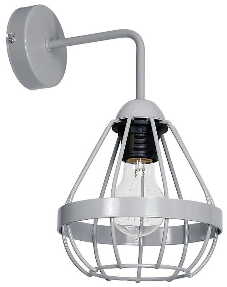 Aplica perete RING 1xE27/60W/230V gri