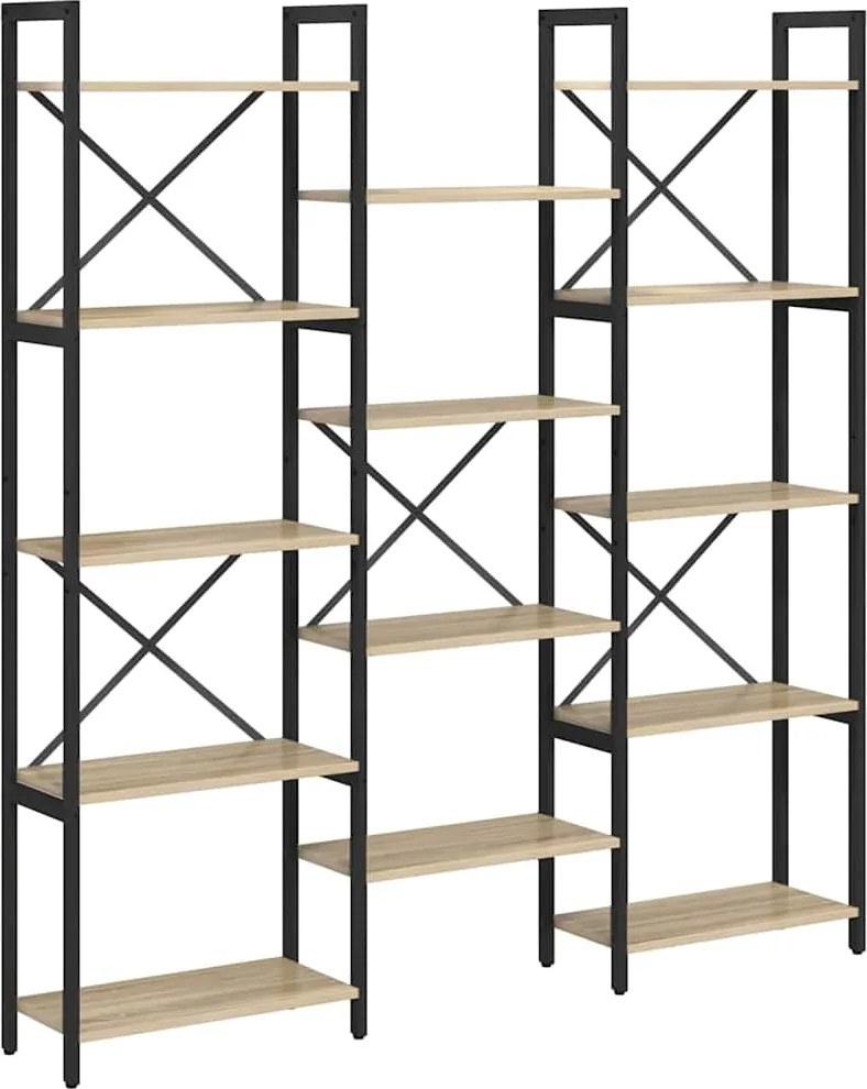 vidaXL Raft pentru cărți Stejar Sonoma 156 x 25 x 167 cm Lemn compozit