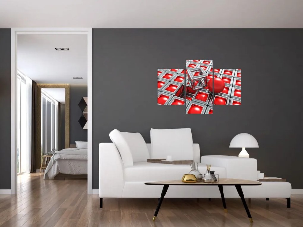 Tablou - Abstract metalic 3D (90x60 cm)