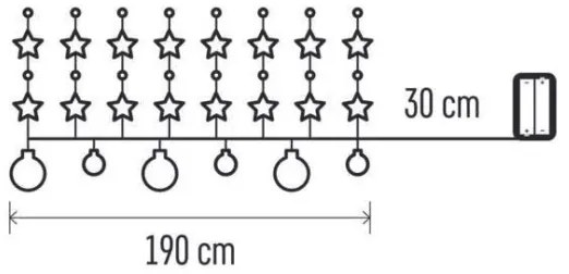 Instalație LED de Crăciun 20xLED/2xAA 2,2 m alb cald