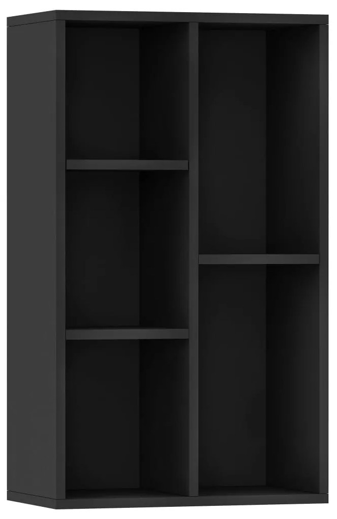 800163 vidaXL Bibliotecă/Dulap, negru, 50x25x80 cm, lemn prelucrat