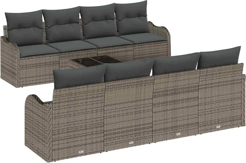 vidaXL Set de canapele pentru grădină Gri 55 x 55 x 37 cm poliratan