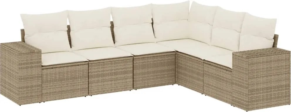vidaXL Set canapele de grădină cu perne, 6 piese, bej, poliratan