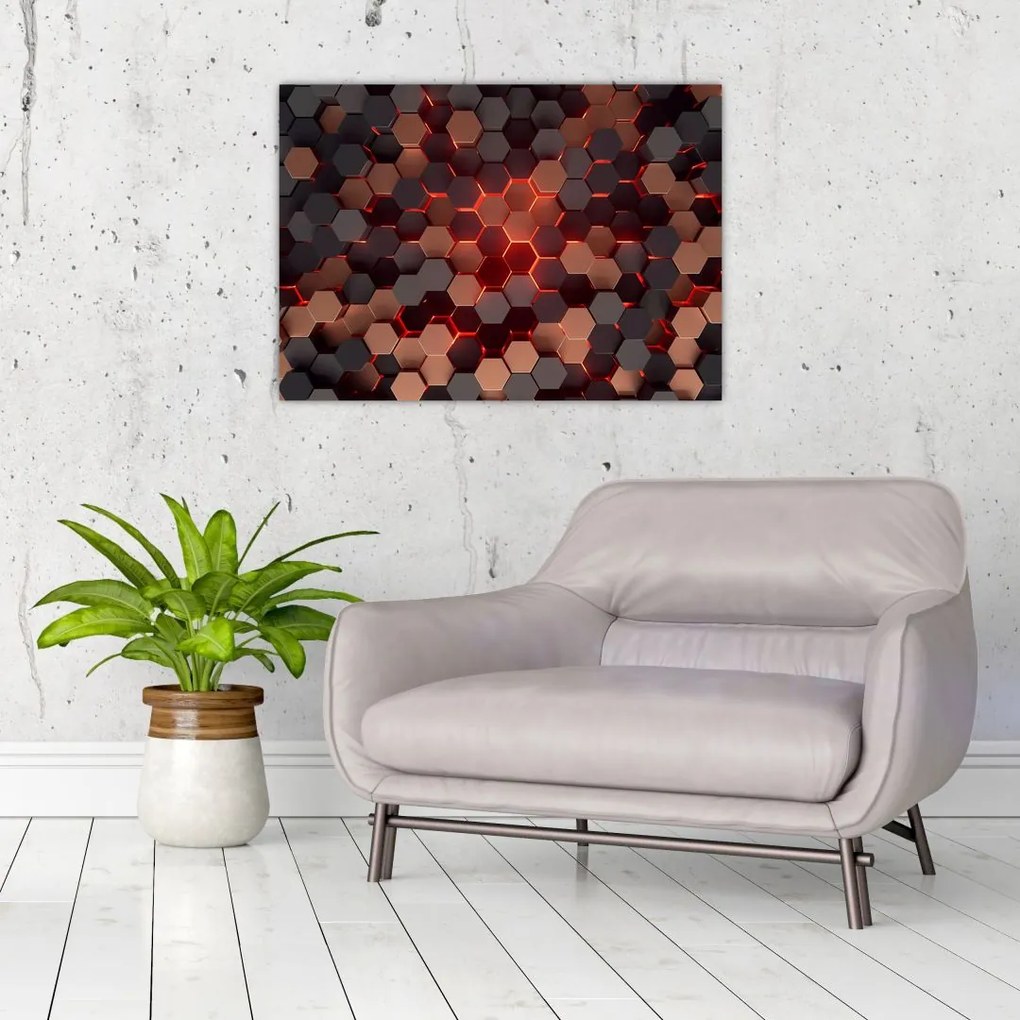 Tablou pe sticlă - Abstracția futuristă (70x50 cm)