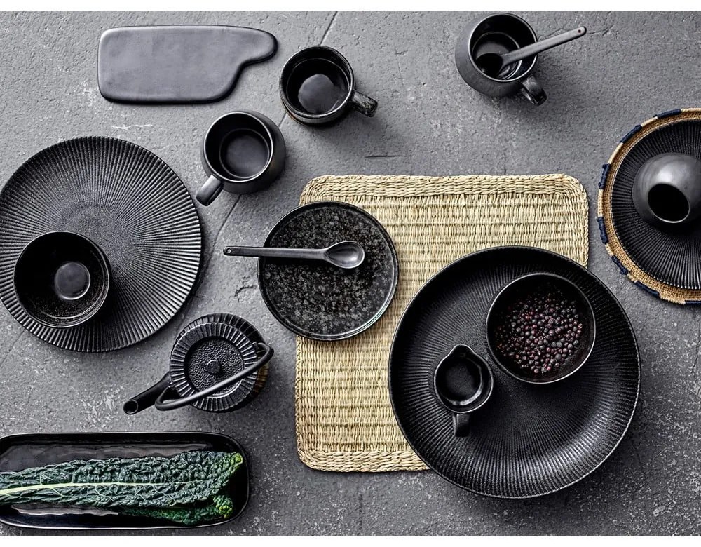 Bol din gresie ceramică Bloomingville Neri, ø 33 cm, negru