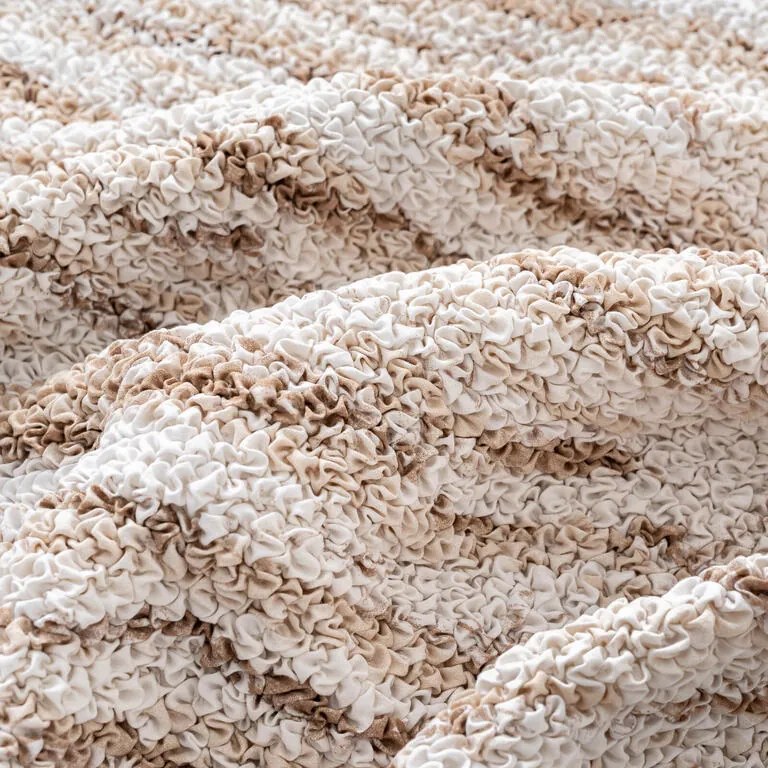Huse bielastice OCEANO NOU bej canapea cu otoman stânga (l. 170 - 300 cm)