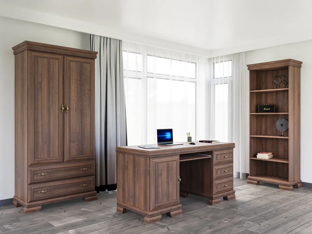 Set de mobilier Parma B119Samoa King Nuca, Cu masa de birou, Cu componente suplimentare, Părți separate, Cu dulap, PAL laminat