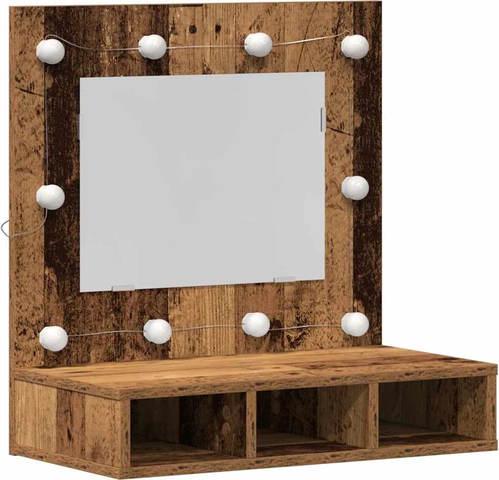 vidaXL Dulap cu oglindă Lemn vechi 60 x 31,5 x 62 cm Lemn compozit