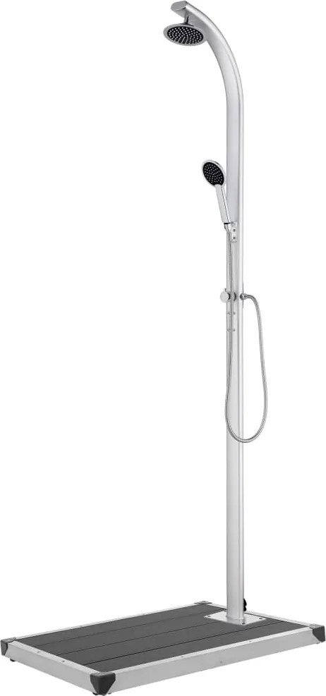 vidaXL Duș de grădină cu bază gri, 220 cm, aluminiu