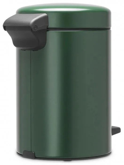 Cos de gunoi cu pedala Brabantia NewIcon 1003196, 3 L, Inchidere lina, Baza antiderapanta, Verde inchis