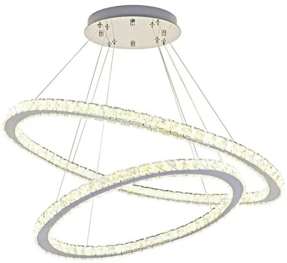 Lustră LED dimabilă pe cablu LED/160W/230V 3000-6500K argintiu + telecomandă
