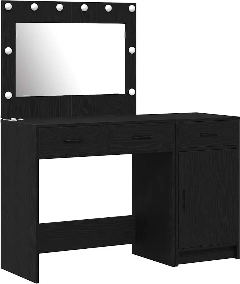 vidaXL Masă de Machiaj 2 pcs Negru 40 x 41 x 75 cm Lemn compozit